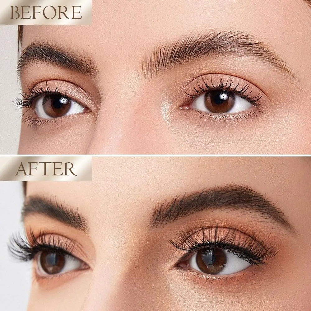 2025 New 2-in-1 Eyebrow Pencil with Gel, Dual-Ended 3D Microblading Magic Eyebrow Pen with 4 Tip & Eyebrow Brush, Waterproof Eyebrow Pencil Makeup Long-Lasting Eyebrow Pen for Women (Dark Brown)