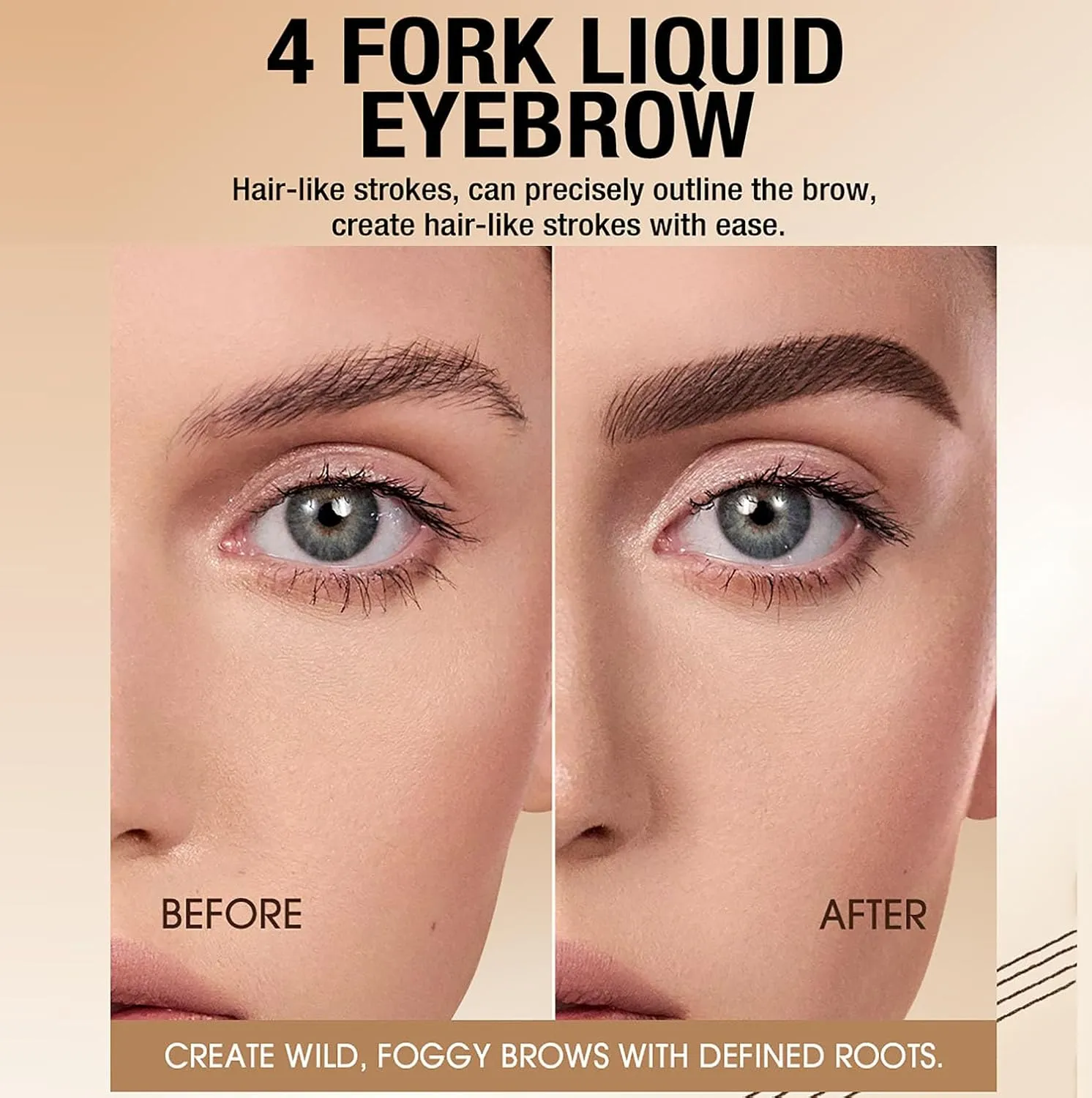 2025 New Magic 4-Tip Eyebrow Pencil, Upgraded 3D Waterproof and Sweat-Proof Microblading Eyebrow Pencil Contouring Pen with 4 Fork, 3D Eyebrow Pencils for Women Create Natural Brow (1pc Ash Brown)