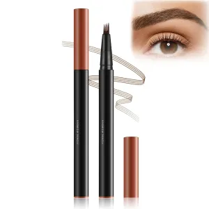 2025 New Magic 4-Tip Eyebrow Pencil, Upgraded 3D Waterproof and Sweat-Proof Microblading Eyebrow Pencil Contouring Pen with 4 Fork, 3D Eyebrow Pencils for Women Create Natural Brow (1pc Ash Brown)