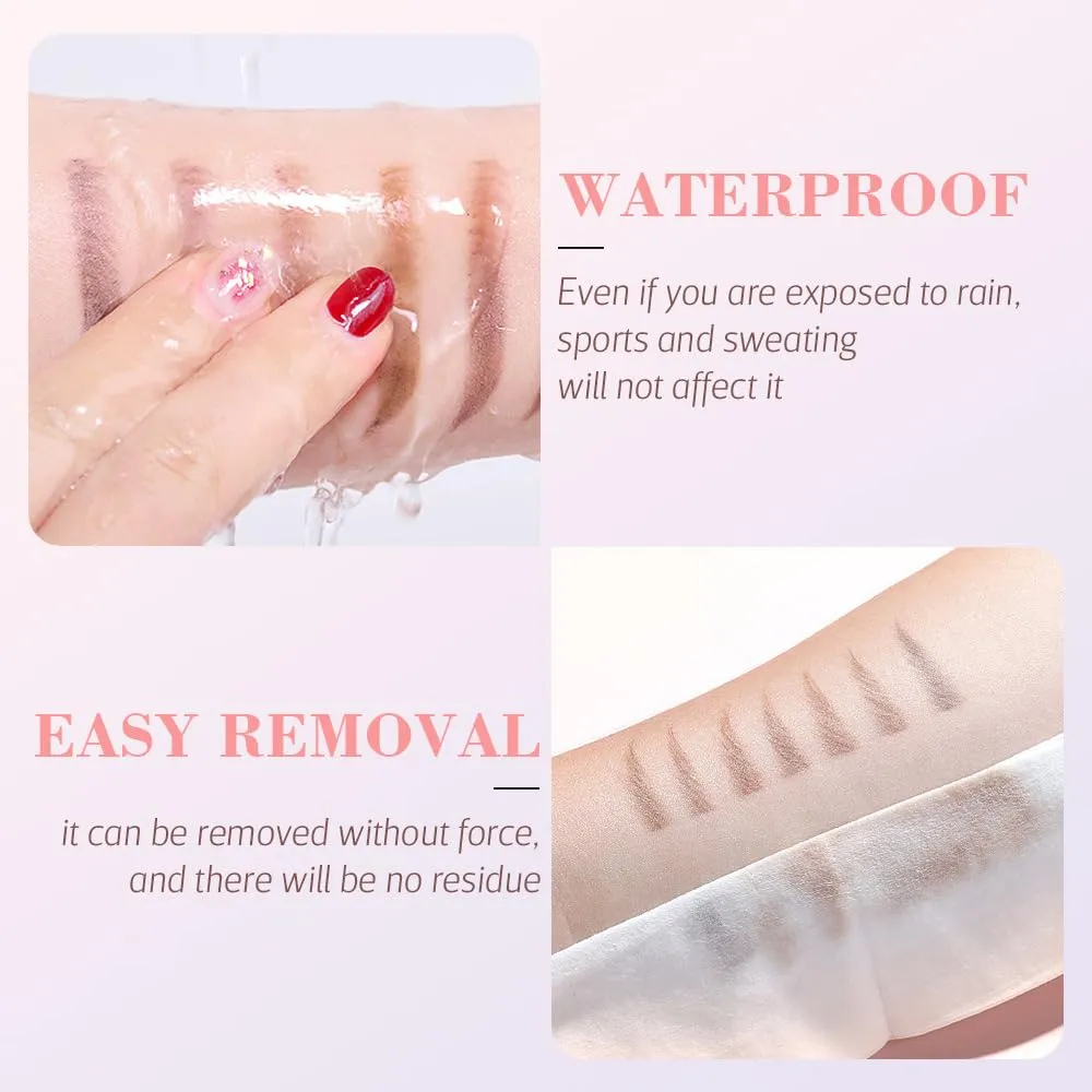 2025 New Magic Eyebrow Pencil, 4-Tip Microblade Brow Pen, Waterproof Contouring Pen Natural Gap Filling Brow Makeup (Light Brown)