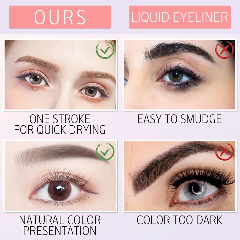 2025 New Magic Eyebrow Pencil, 4-Tip Microblade Brow Pen, Waterproof Contouring Pen Natural Gap Filling Brow Makeup (Light Brown)