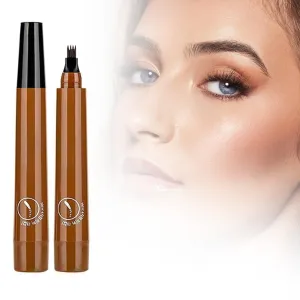 2025 New Magic Eyebrow Pencil, 4-Tip Microblade Brow Pen, Waterproof Contouring Pen Natural Gap Filling Brow Makeup (Light Brown)