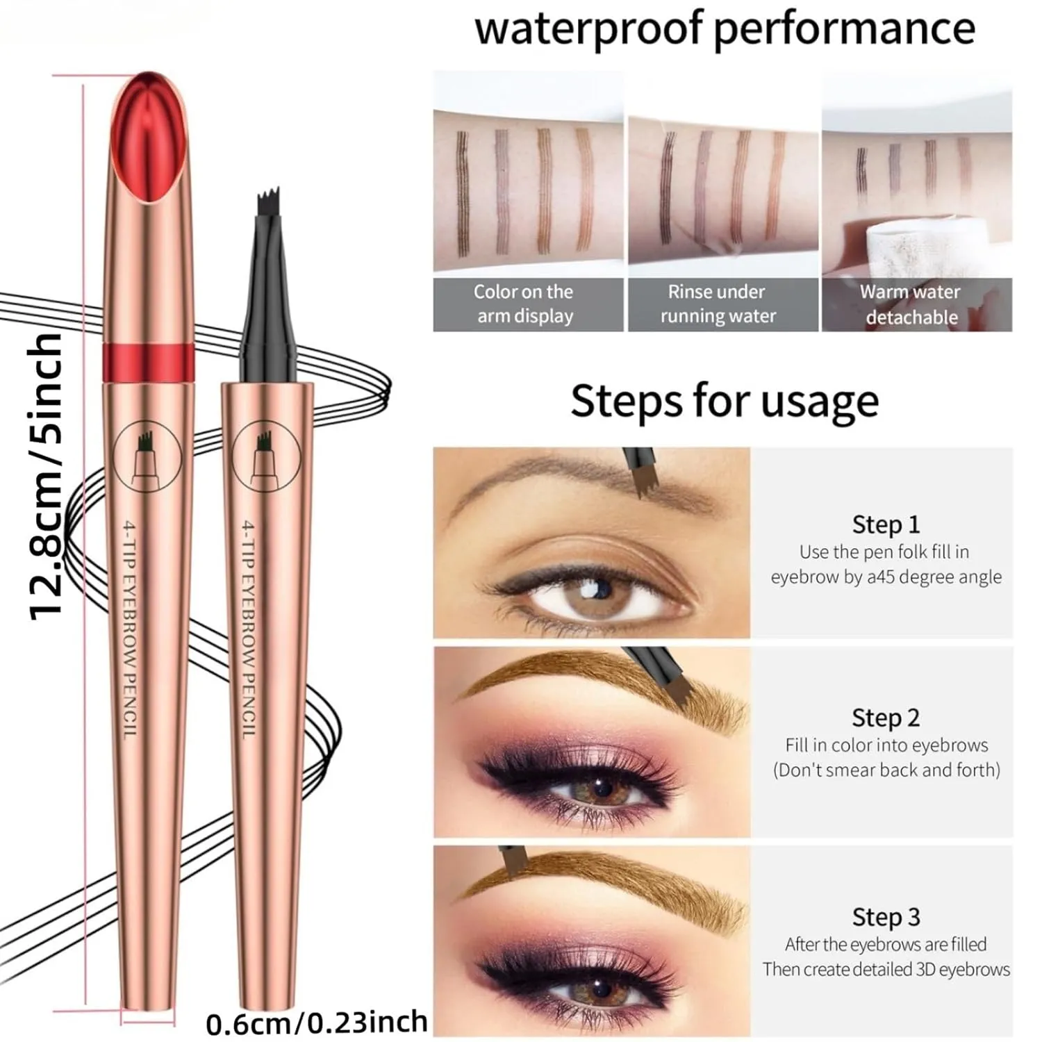 2025 New Magic Eyebrow Pencil, Upgraded 3D Waterproof Microblading, Long Lasting and Natural(A-Light Brown)