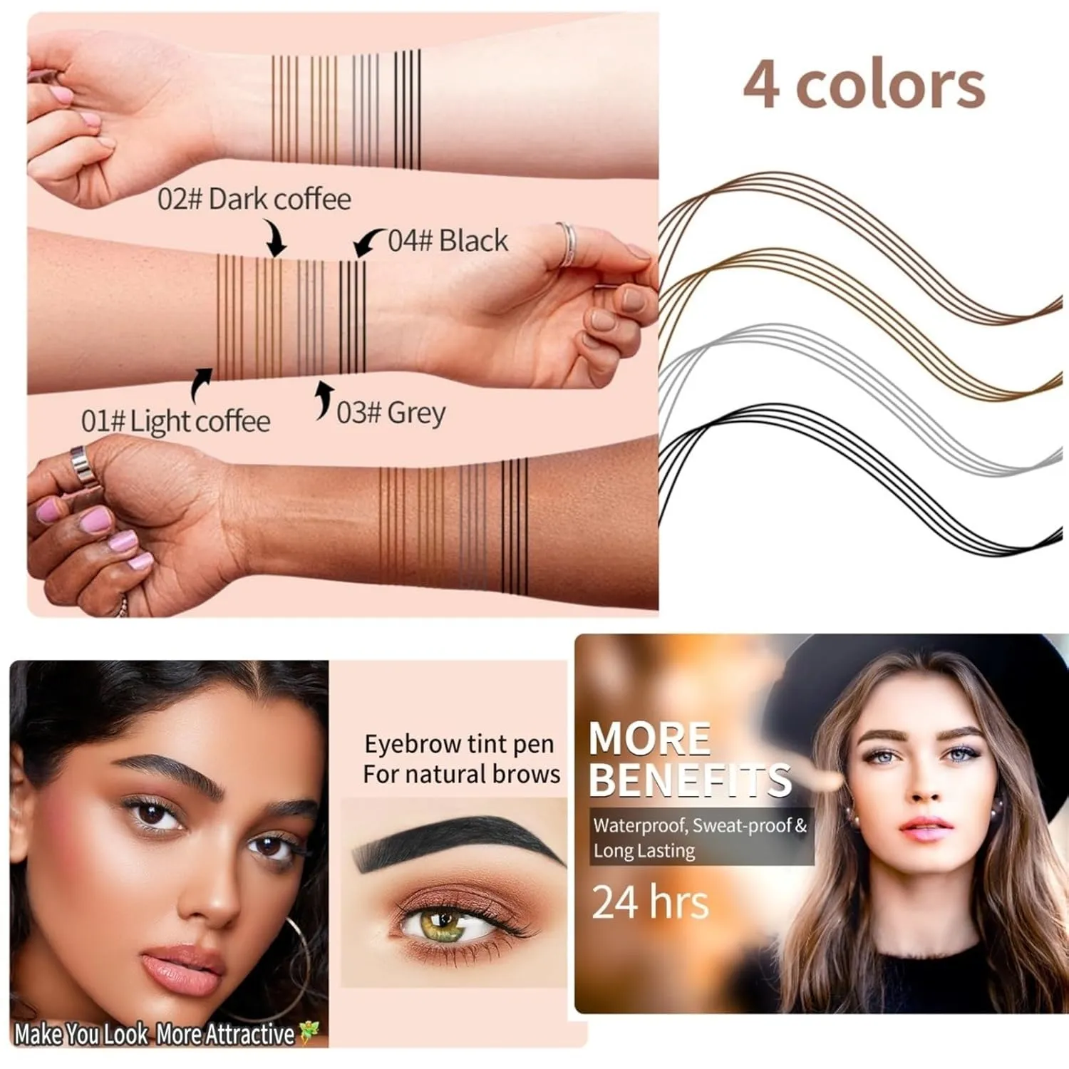 2025 New Magic Eyebrow Pencil, Upgraded 3D Waterproof Microblading, Long Lasting and Natural(A-Light Brown)