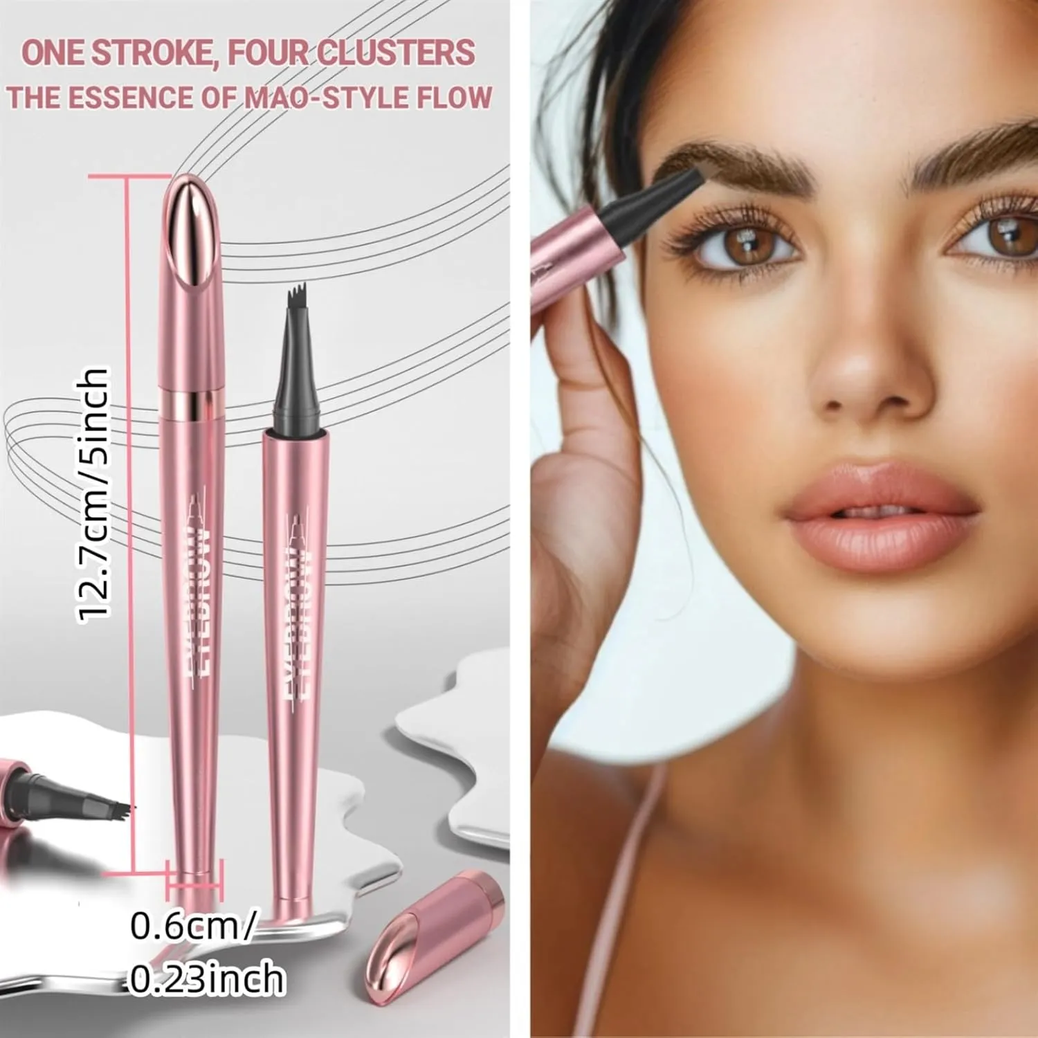 2025 New Magic Eyebrow Pencil, Upgraded 3D Waterproof Microblading, Long Lasting and Natural(B-Dark Brown)