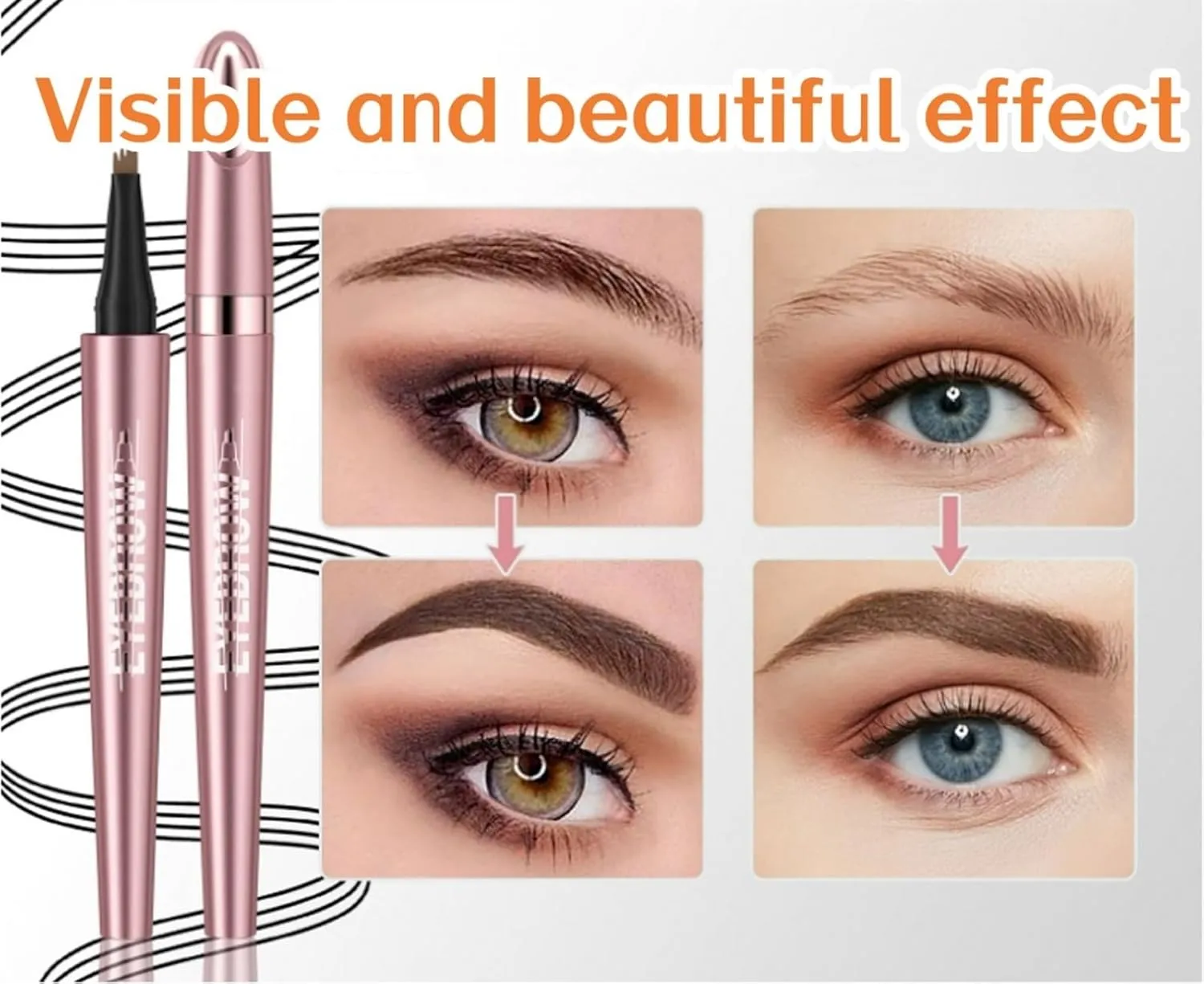 2025 New Magic Eyebrow Pencil, Upgraded 3D Waterproof Microblading, Long Lasting and Natural(B-Dark Brown)