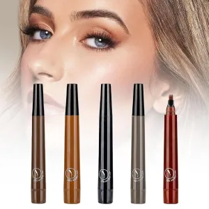 2025 New Micro Blade Thrush, 3D Waterproof 4 Tip Magic Thrush, Natural Makeup Long-lasting Fine Brush Stroke Magic Thrush