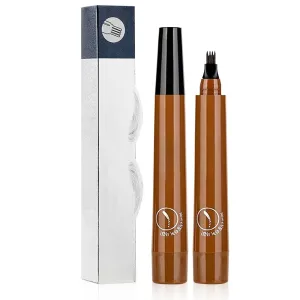2025 New Microblading Eyebrow Pencil, 4 Tip Eye Brow Pen 3D Magic Eyebrow Tattoo Pencils, Womens Natural Makeup Long-Lasting Fine Stroke Magic Eyebrows Pencil (Light brown)