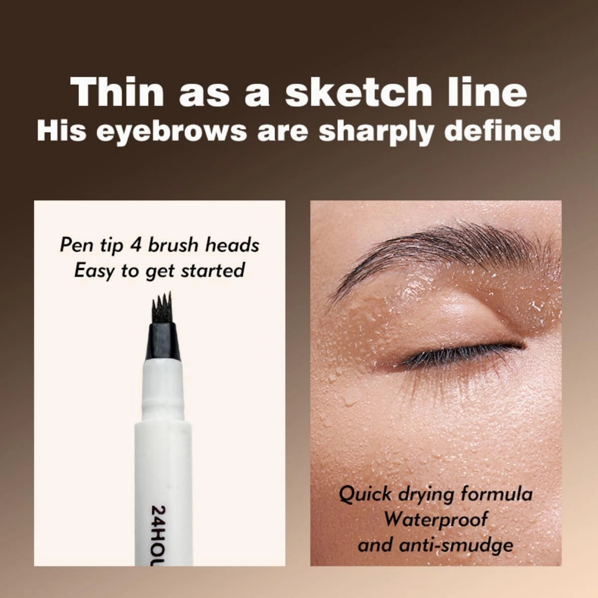 2025 3D Waterproof Microblading Eyebrow Pen,4 Tipped Precise Brow Pen,Makeup Long-Lasting Waterproof Eyebrow Pencils for Women (4-piece set mixed color)