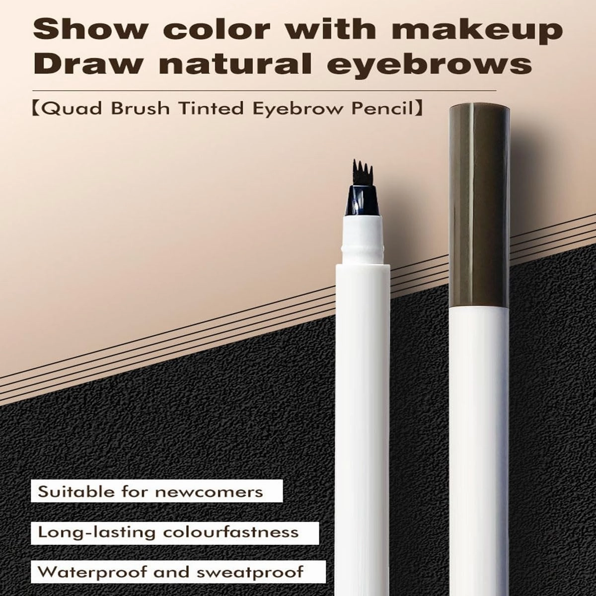 2025 3D Waterproof Microblading Eyebrow Pen,4 Tipped Precise Brow Pen,Makeup Long-Lasting Waterproof Eyebrow Pencils for Women (4-piece set mixed color)