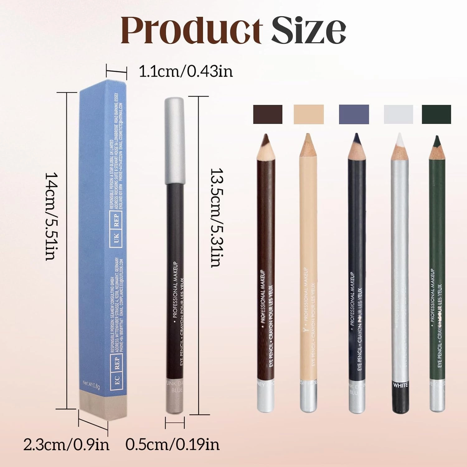 2025 New 24 HR Waterproof Eyeliner Duo Sharpenable Eye Pencil, No Smudging, Fading, 2 in 1 Eye Liner and Eyebrow Pencils, Smooth and Easy to Color (Brown Beige)