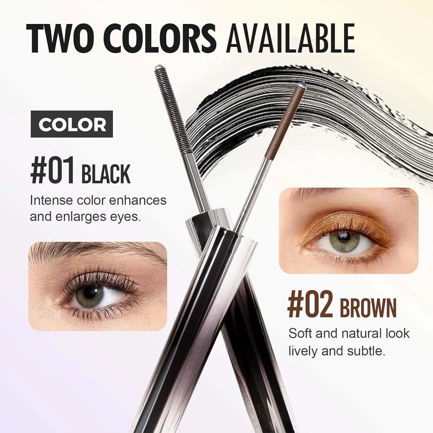 2025 New Iron Wand Mascara,3D Curling Eyelash Iron Mascara,Black Washable Metal Mascara Wand,Smudge-Proof Long-Lasting Curling Iron Mascara,Iron Wand Mascara - Lengthening and Curling Mascara (A, 1)