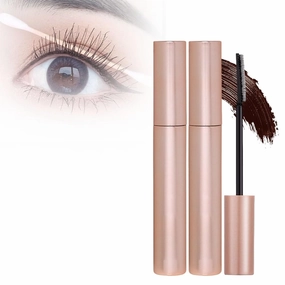 2025 New Lengthening and Curling Mascara, Sweat-proof Volumizing for Dramatic Lashes, Smudge Resistant Mascara for Oily Skin, Eye Makeup for Busy Women (Brown)