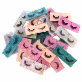 20 Pairs False Eyelashes Natural, Wholesale 5D Fuffy Volume Lashes, Faux Mink Eyelash Bulk with Portable Boxes