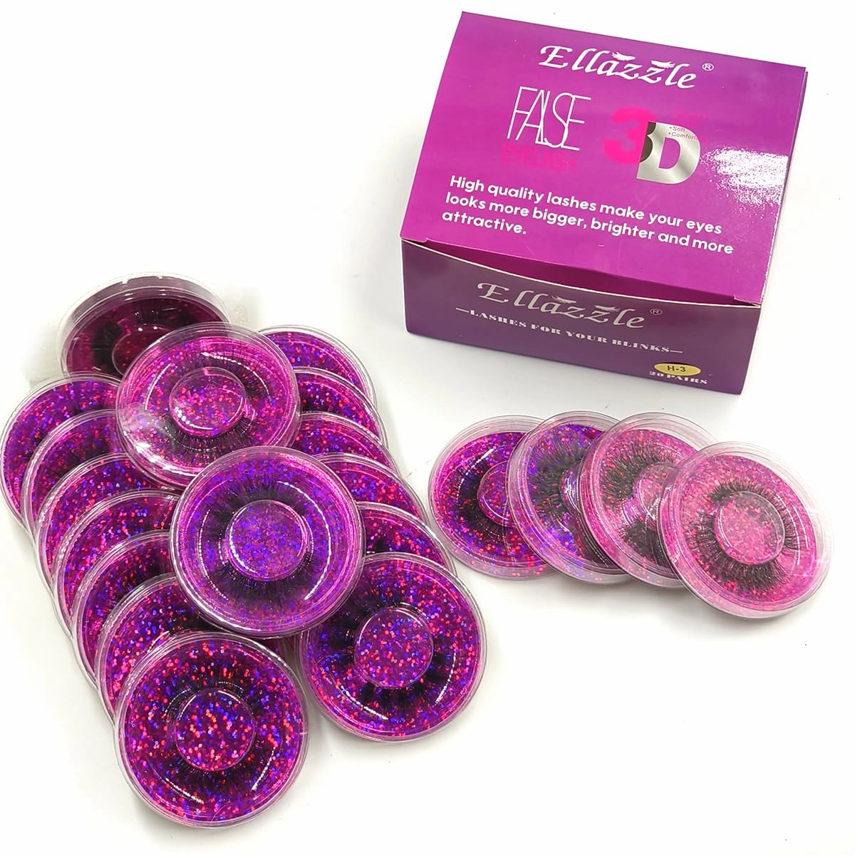 20 Pairs False Lashes 3D Volume Natural Look Wispy Fluffy Eyelashes Wholesale Lashes Pack(H3)