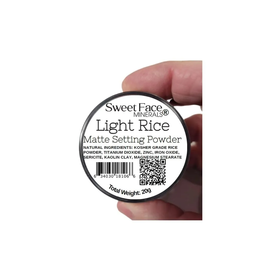 (20gms) Light Rice Setting Powder by SweetFace Minerals, Blurring Setting Powder, Loose Powder Makeup, Face Powder Compact, Finishing Powder, Pressed Setting Powder, Oil Control Face Powder
