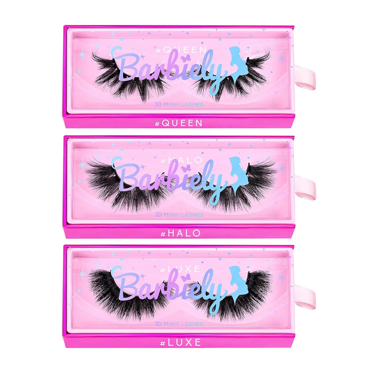 20mm Mink Lashes, 3D Real Mink Lashes, 3 Pairs Fluffy Dramatic False Eyelashes, 100% HandMade Mink Lshes, 6D Wispy Long Thick Full Volume Strip Eye Lashes, Cruelty Free (Party Time)