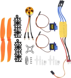 2200KV Brushless Motor 30A ESC SG90 9G Micro Servo 6035 Propeller RC Plane Parts High Efficiency Performance for 400 450 Aircraft RC Helicopter ABS Electronic Components