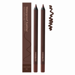 24 HR Waterproof Eyeliner Duo Sharpenable Eye Pencil, 2025 New 2 in 1 Eye Liner and Eyebrow Pencils No Smudging, Upgrade Long Lasting Smudge Resistant Eyeliner Pencil (Chocolate X2)