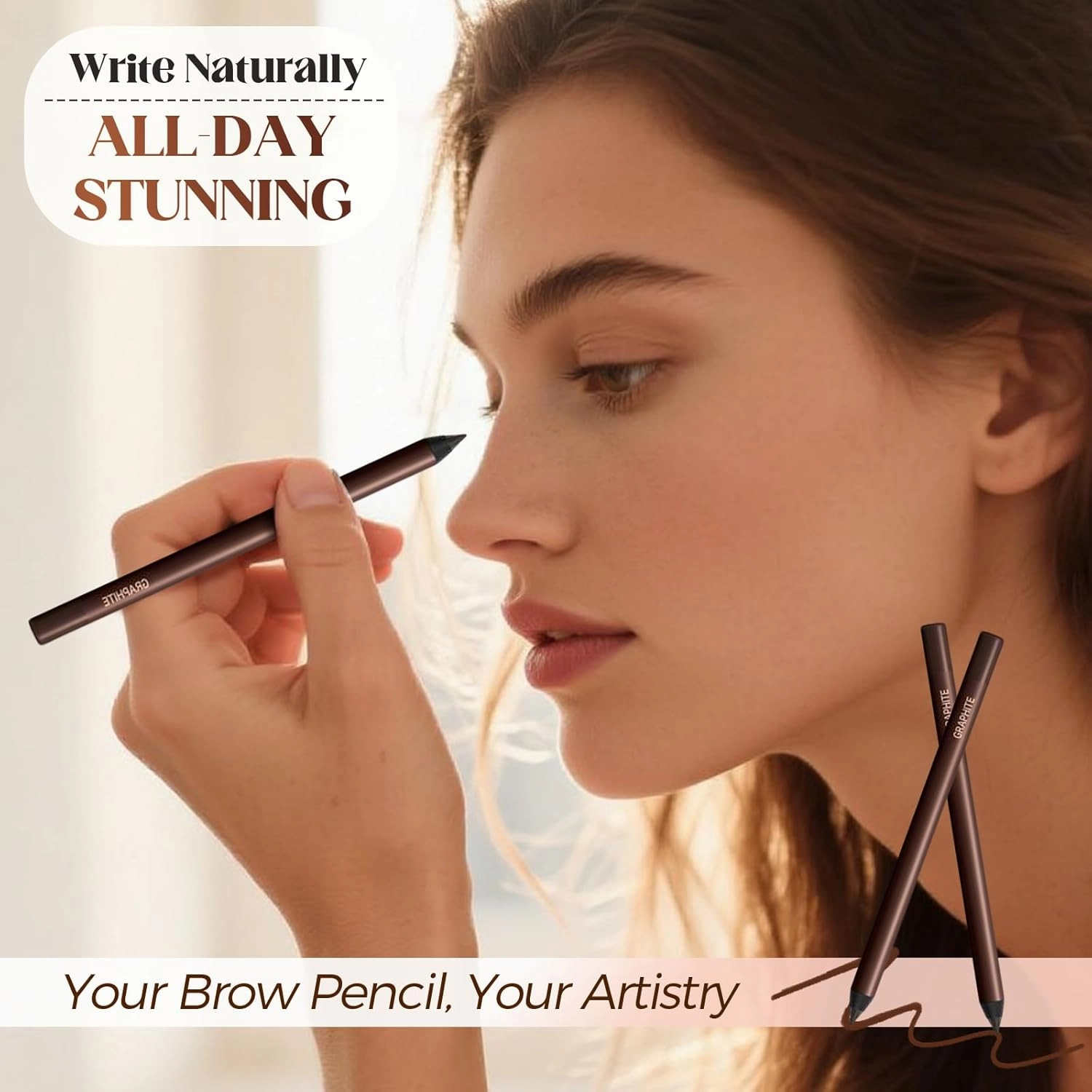 24 HR Waterproof Eyeliner Duo Sharpenable Eye Pencil, 2025 New 2 in 1 Eye Liner and Eyebrow Pencils No Smudging, Upgrade Long Lasting Smudge Resistant Eyeliner Pencil (Chocolate X2)