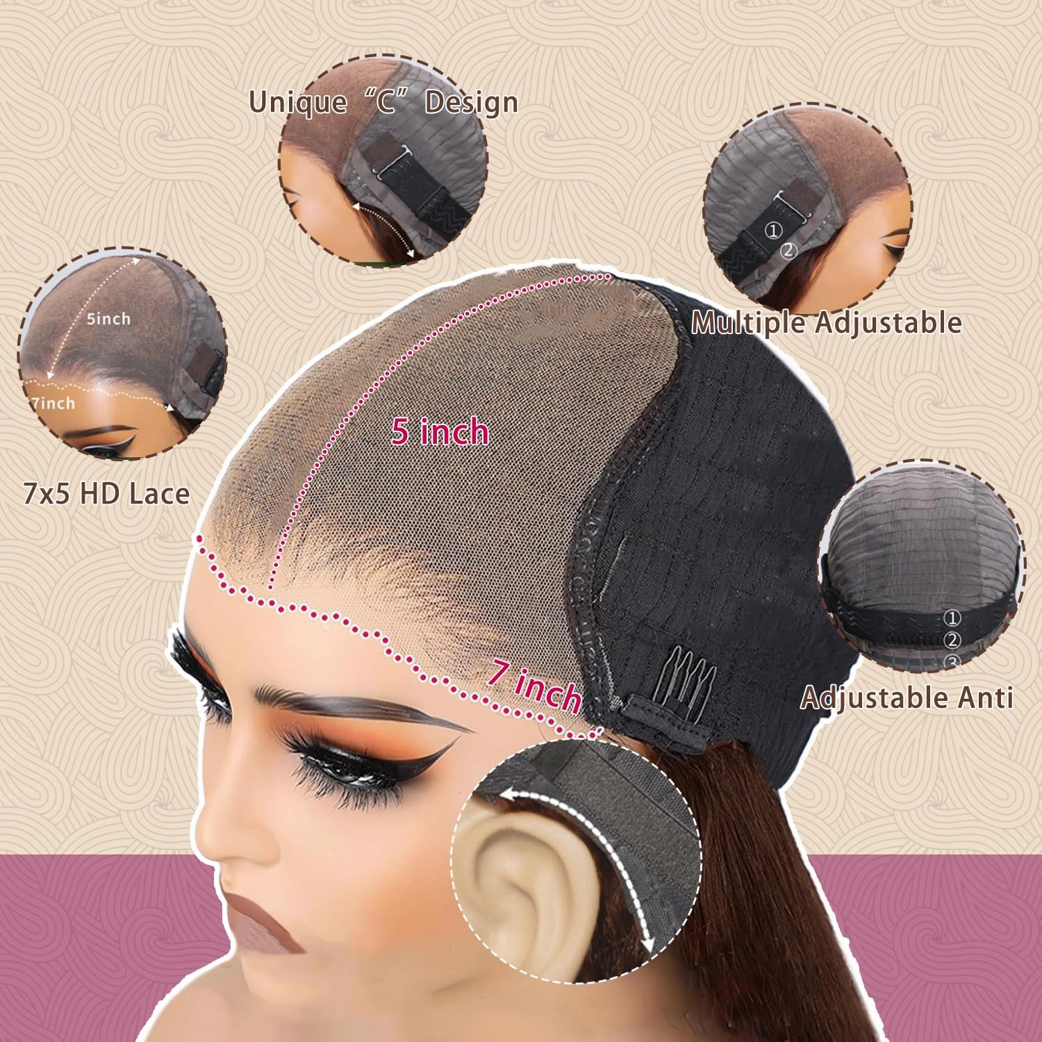 26Inch Chocolate Brown Glueless Wigs Human Hair Pre Plucked Pre Cut 7x5 Wear And Go Glueless Wig Brown Human Hair Wig 200% Density Dark Brown Lace Closure Wigs Human Hair #4 Colored Body Wave Lace Wig