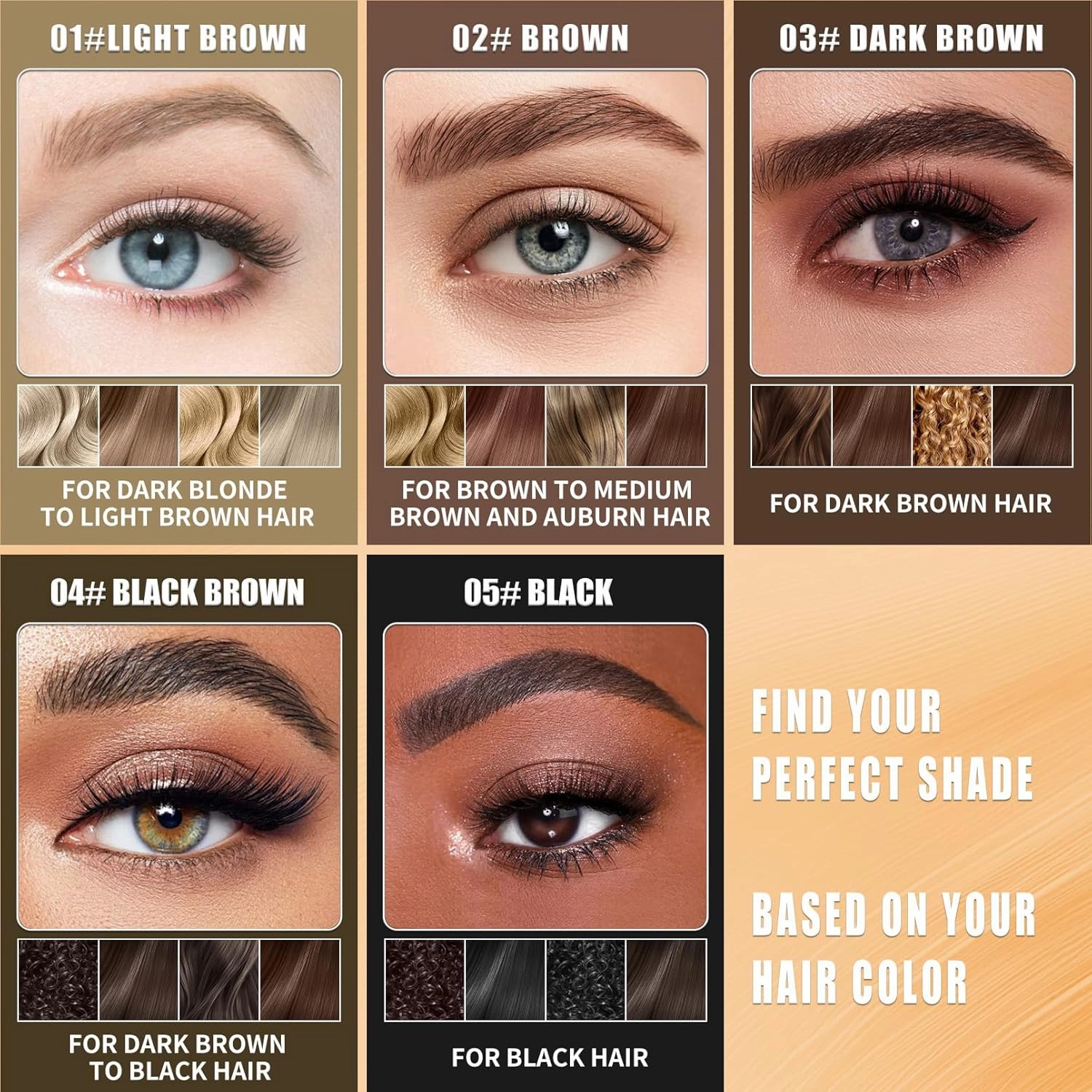 2-in-1 Eyebrow Pencil with Gel, 2025 New 3D Microblading Eyebrow Pen with 4 Tip & Eyebrow Brush, Waterproof Magic Eyebrow Pencil Makeup Long-Lasting Eyebrow Pen (Light brown)