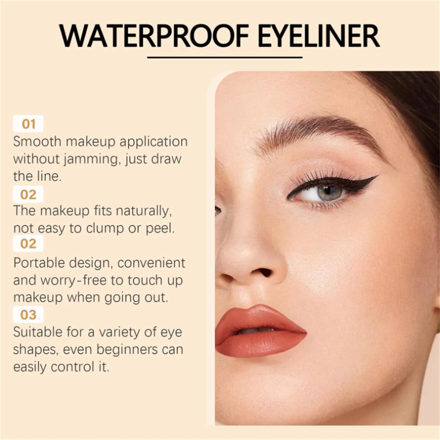2 Pack 24 HR Waterproof Eyeliner Duo Sharpenable Eye Pencil with Sharpener, 2025 New Plum Eyeliner for Green/Blue/Brown Eyes, No Smudging, Fading, Smooth and Easy to Color, for Older Women (Black)