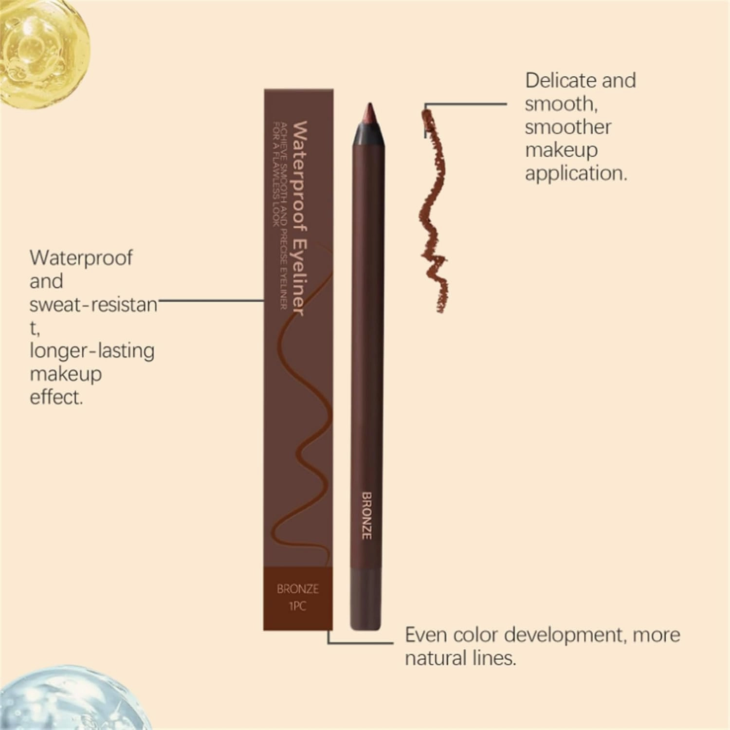 2 Pack 24 HR Waterproof Eyeliner Duo Sharpenable Eye Pencil with Sharpener, 2025 New Plum Eyeliner for Green/Blue/Brown Eyes, No Smudging, Fading, Smooth and Easy to Color, for Older Women (Chocolate)