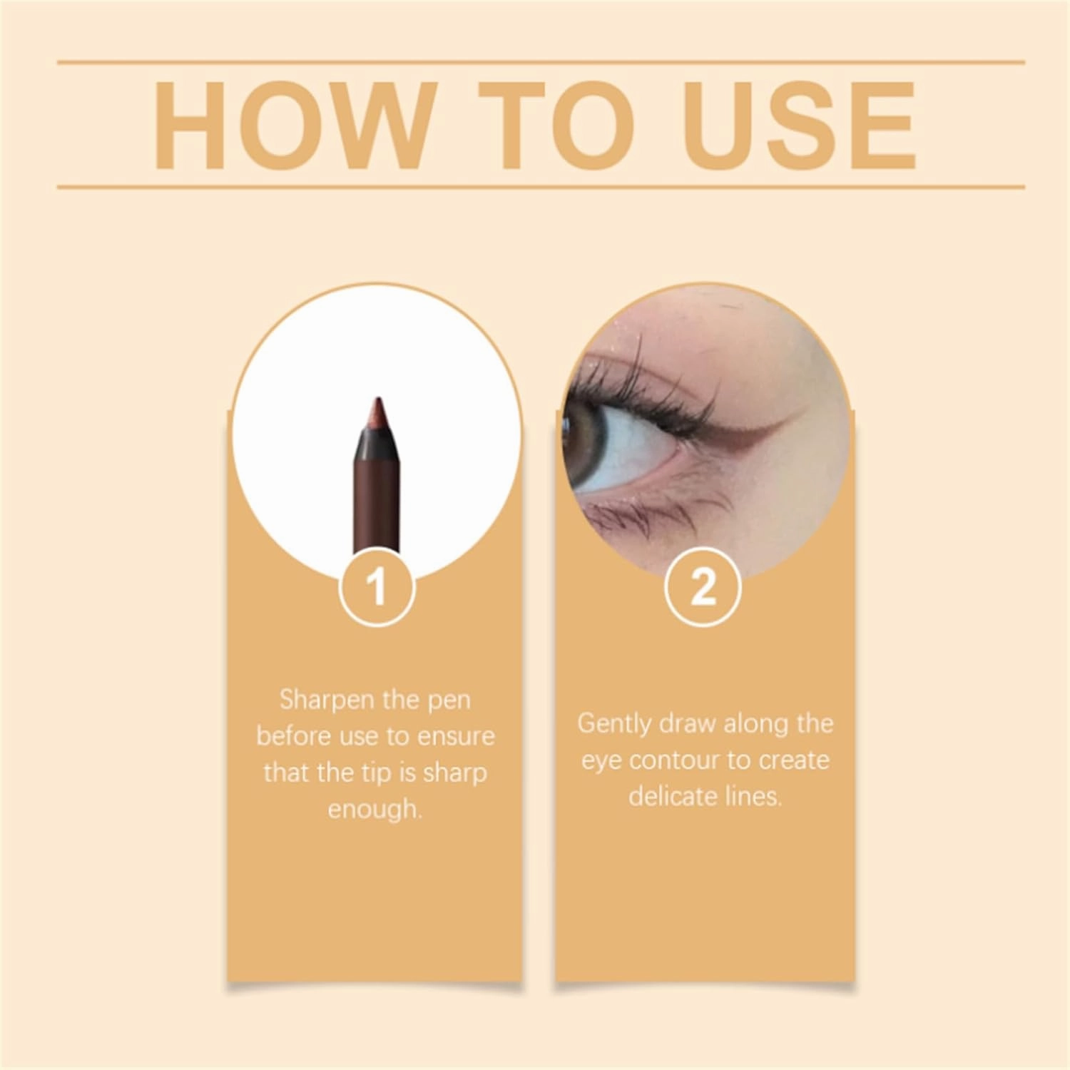 2 Pack 24 HR Waterproof Eyeliner Duo Sharpenable Eye Pencil with Sharpener, 2025 New Plum Eyeliner for Green/Blue/Brown Eyes, No Smudging, Fading, Smooth and Easy to Color, for Older Women (Chocolate)