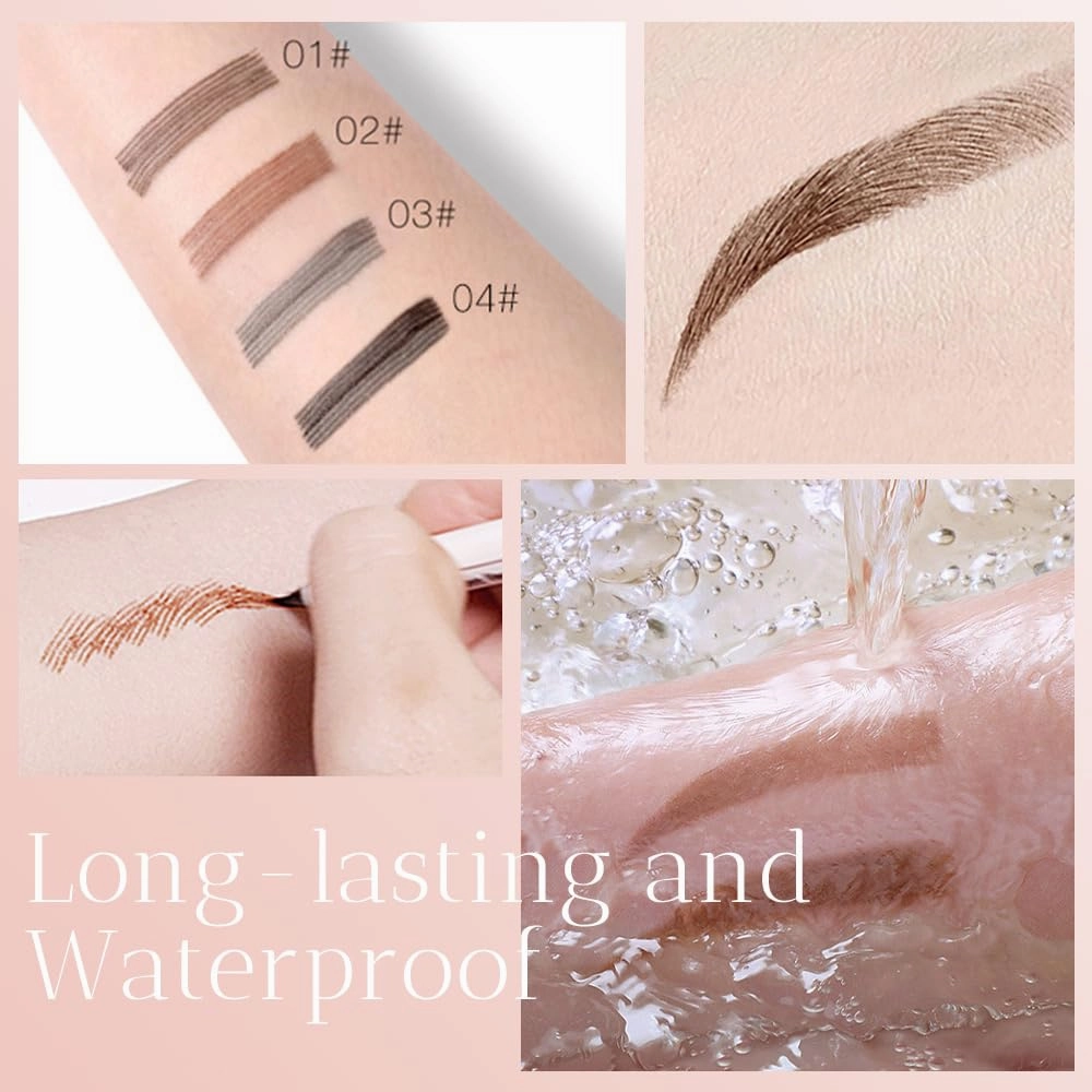 2 Pack Microblading Eyebrow Pencil, 2025 New 4 Tip Eye Brow Pen 3D Magic Eyebrow Tattoo Pencils, Womens Natural Makeup Long-Lasting Fine Stroke Magic Eyebrows Pencil (Black)