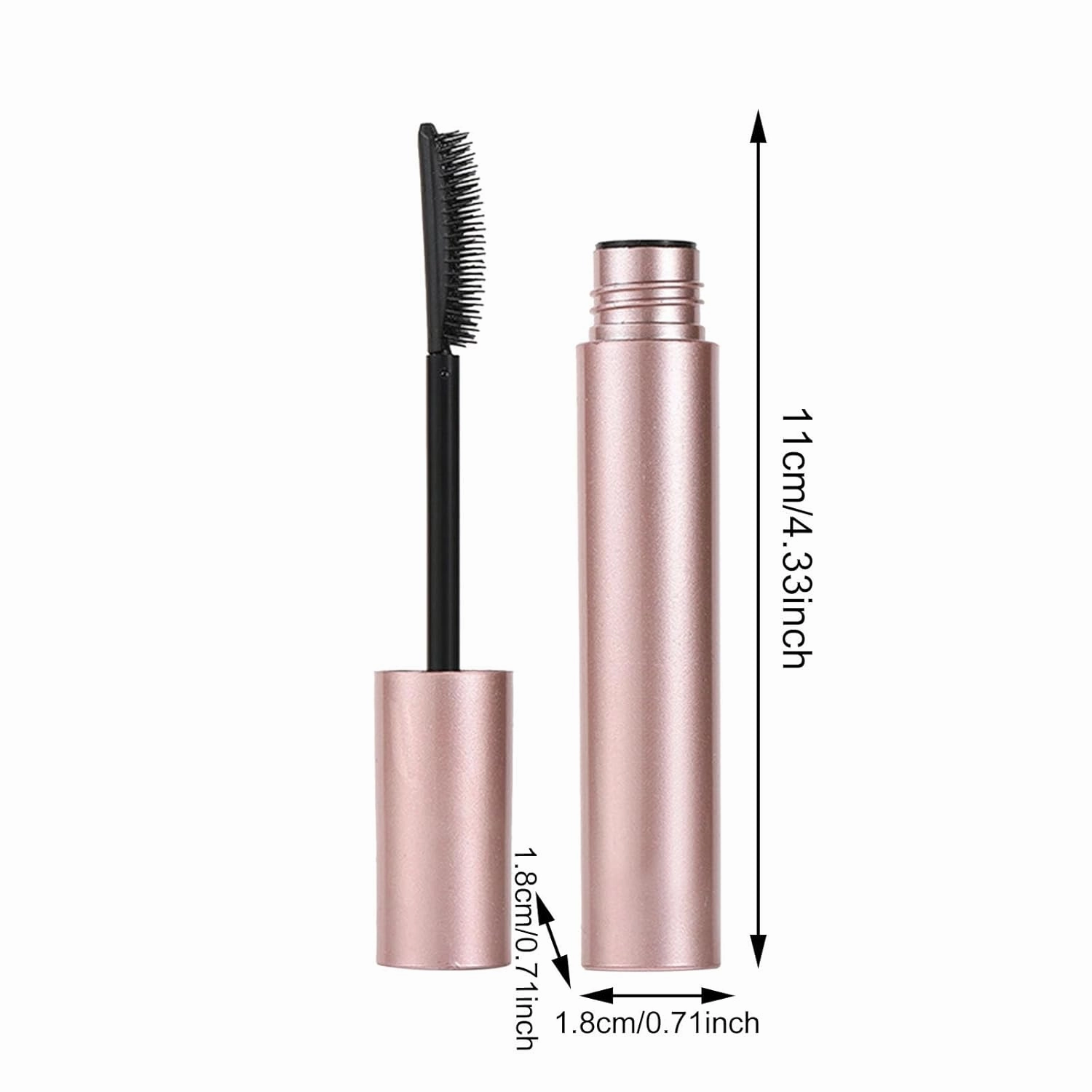 2 Packs Relaxrich Mascara, 2025 New Waterproof & Sweatproof Lengthening & Curling Mascara, Long-Lasting Smudge-proof Metal Wand (Brown, 2 Pack)
