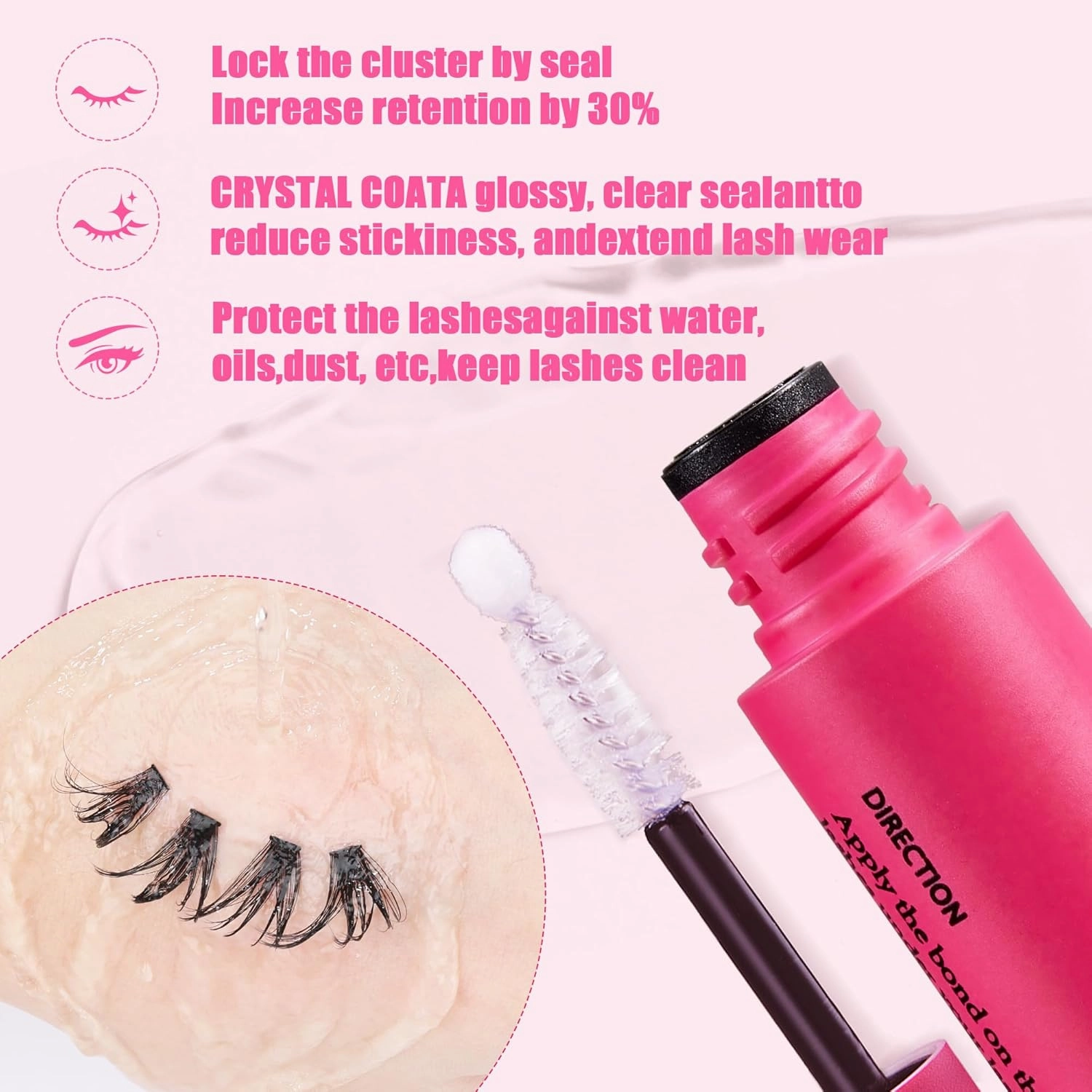 2 Pcs Lash Sealant for Eyelash Extensions - Overnighter Sealer for Cluster Lashes, DIY Extension Protective Coating, Long-Lasting Seal, Cruelty Free, Vegan, Extend Wear (5ml*2, Clear)