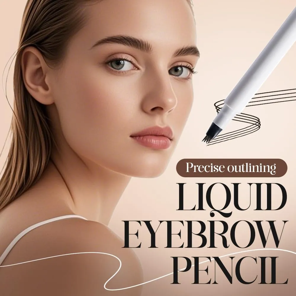2PC Microblading Eyebrow Pencil，2025 New Magic Eyebrow Pen 3D Waterproof Brow Pencil,Tattoo Pencil with 4 Fork Tip Fine Stroke, Long Lasting Define & Shape Contouring Pen (Dark Brown/2pcs)