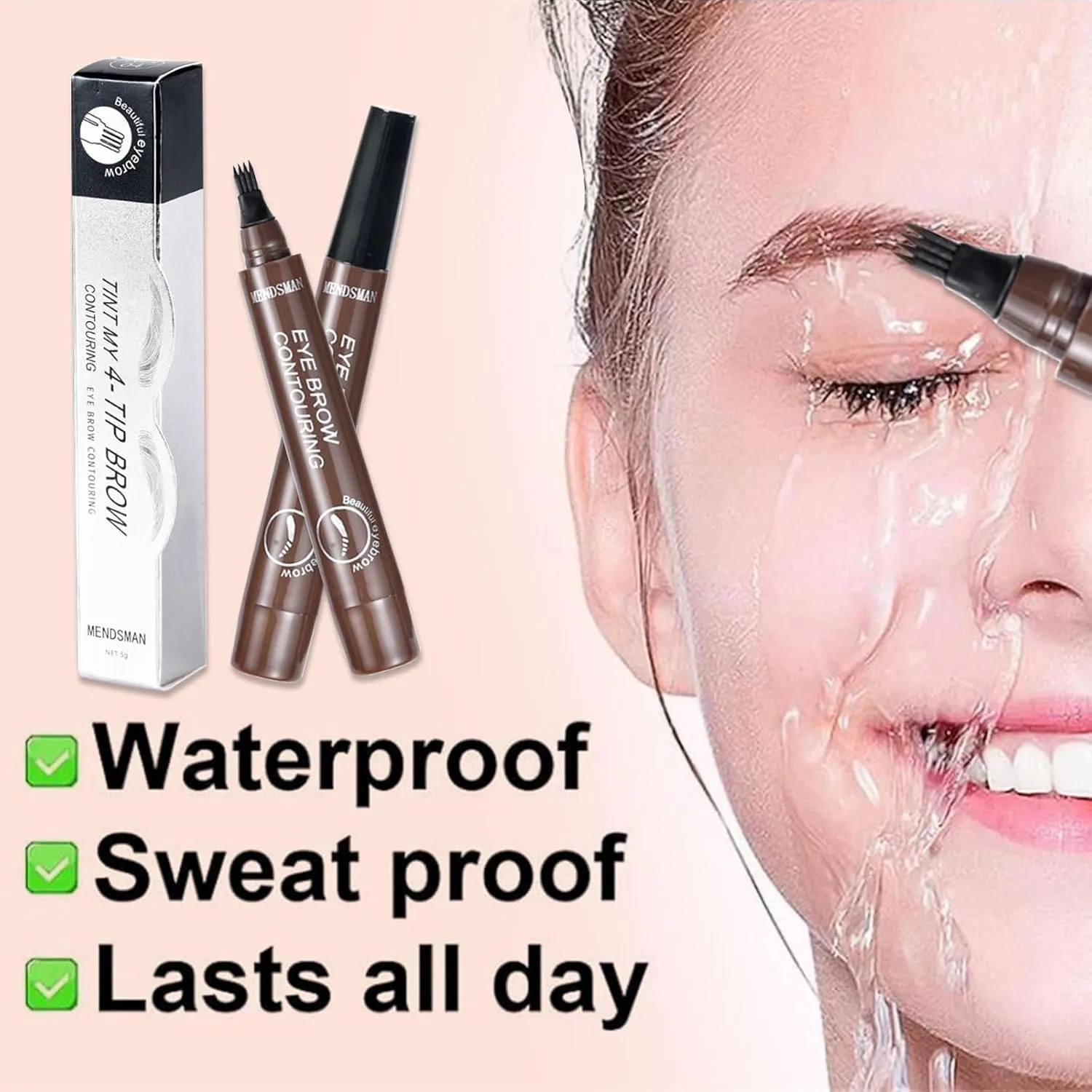 2PC Microblading Eyebrow Pen,Waterproof Microblading Eyebrow Pencil,2025 New Natural Fine Stroke Eyebrow Pen,4-Tip Magic Waterproof Brow Pencil with Micro-Fork Tip(Dark Brown-2pc)