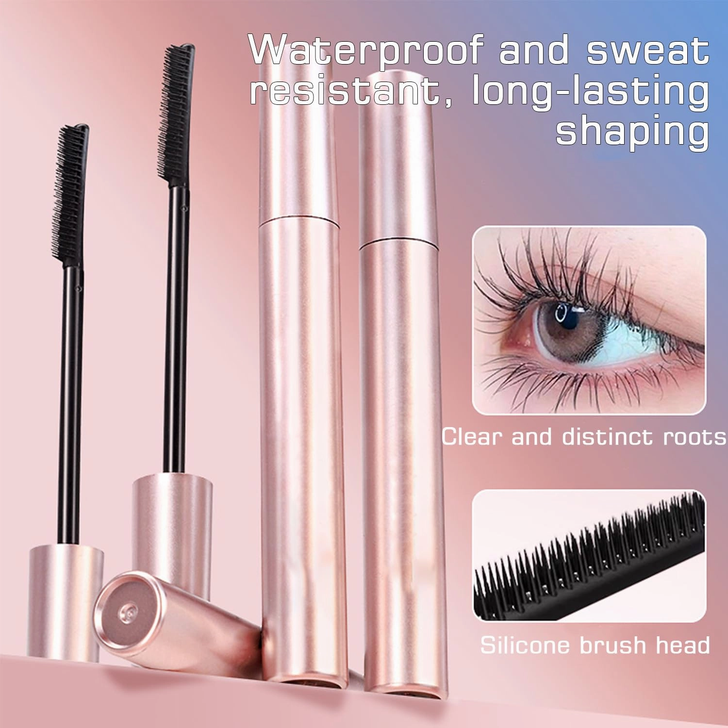 2PC Comparison K Mascara, Tubing Mascara, Black & Brown Duo For Lash Makeup,Waterproof & Sweatproof Long Lasting Non-Smudged Magic Mascaras (Black Brown)