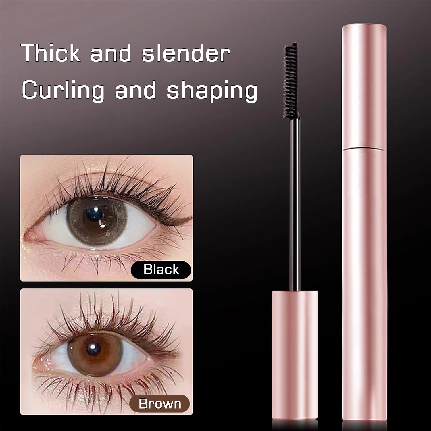 2PC Comparison K Mascara, Tubing Mascara, Black & Brown Duo For Lash Makeup,Waterproof & Sweatproof Long Lasting Non-Smudged Magic Mascaras (Black Brown)