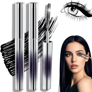 2PCS Judy Mascara Iron Wand Mascara Black Washable Metal Mascara Volumizing Mascara Waterproof Sweatproof Natural Mascara Formaldehyde-Free, Long-Lasting Smudge-Proof Cosmetics