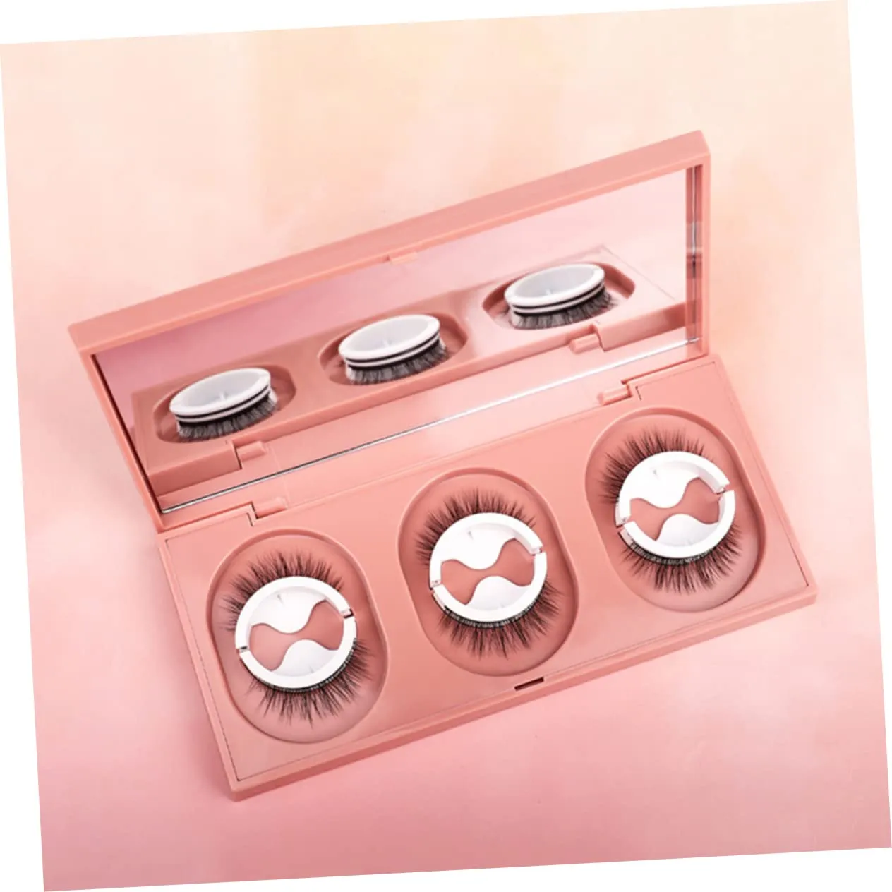 2sets False Lashes Natural Look Self Adhesive Lash Adhesives Longest Wear Easy Application Mascara Set 3pairs*2