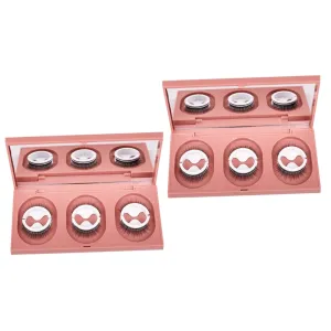 2sets False Lashes Natural Look Self Adhesive Lash Adhesives Longest Wear Easy Application Mascara Set 3pairs*2