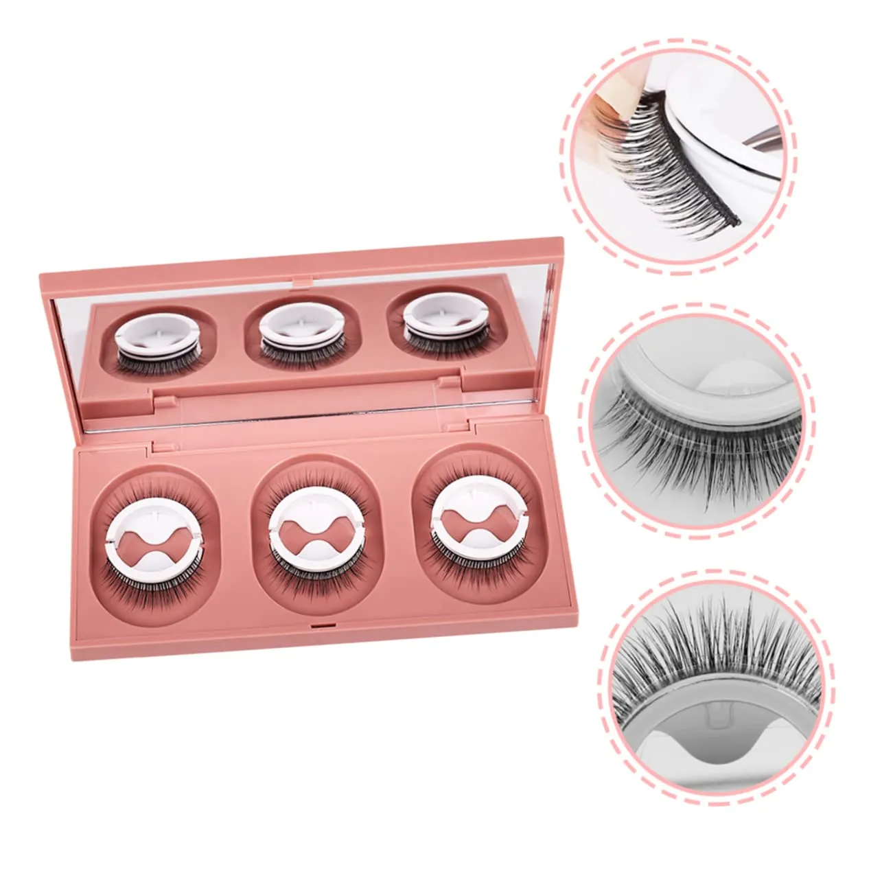 2sets False Lashes Natural Look Self Adhesive Lash Adhesives Longest Wear Easy Application Mascara Set 3pairs*2