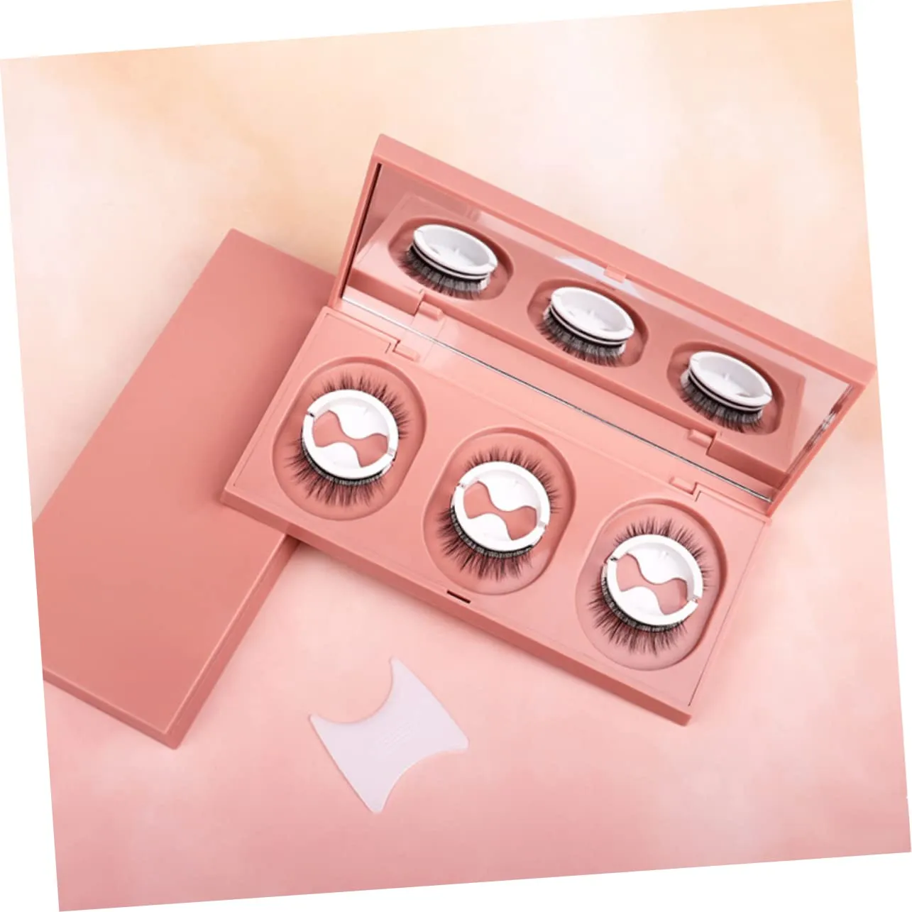 2sets False Lashes Natural Look Self Adhesive Lash Adhesives Longest Wear Easy Application Mascara Set 3pairs*2
