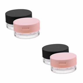 2sets Setting Powder Translucent Container Small Box Lid for Loose Powder Diy Makeup Tool 2pcs*2