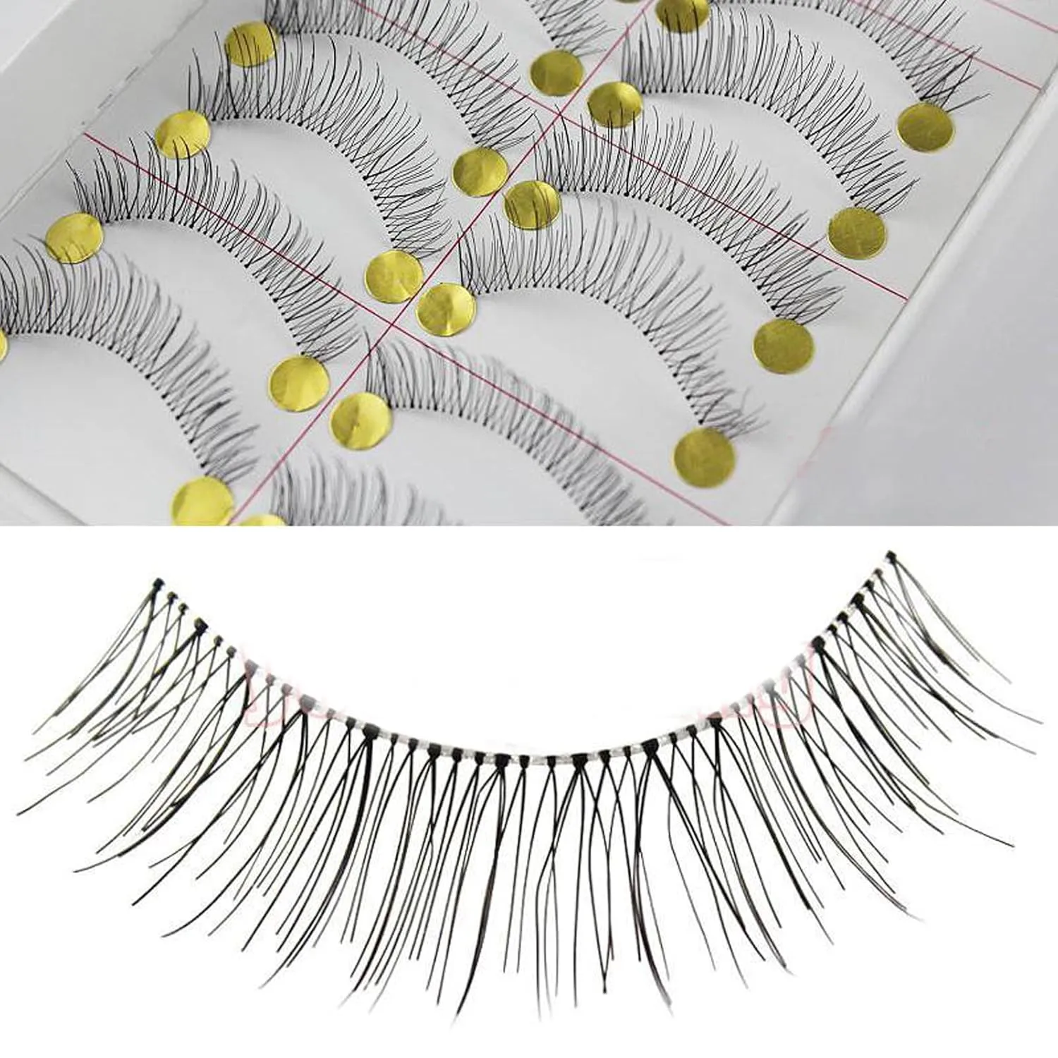 30 Pairs Natural Look Taiwan Handmade Fake False Eyelashes Eye Lashes Transparent Stem #217 Classical Eyelashes