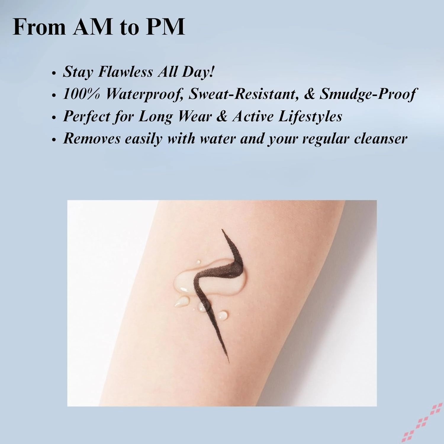 3650 Long-Lasting Liquid Eyeliner In Light Brown| Waterproof, Smudge-proof, Quick Drying Eye-Liner | Safe For Sensitive Eyes and Contact Lens Wearers