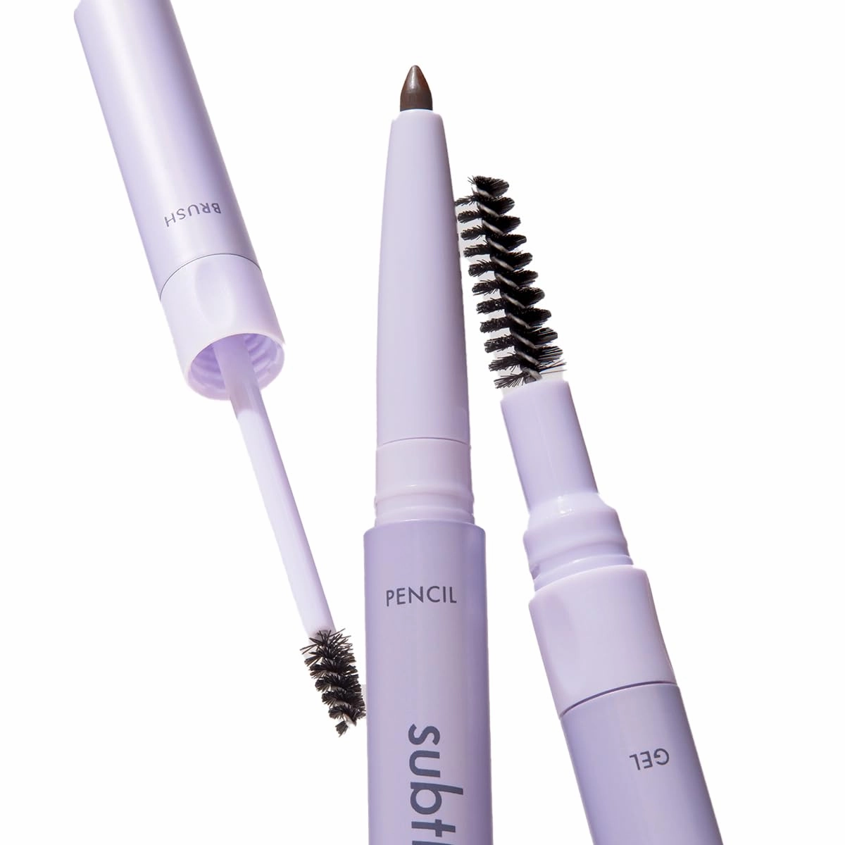 3-in-1 Brow Pencil - Vegan, Smudge-Proof, with Spoolie Brush and Clear Gel - Best Eyebrow Pencil for Fluffing, Filling, and Setting Brows, Black