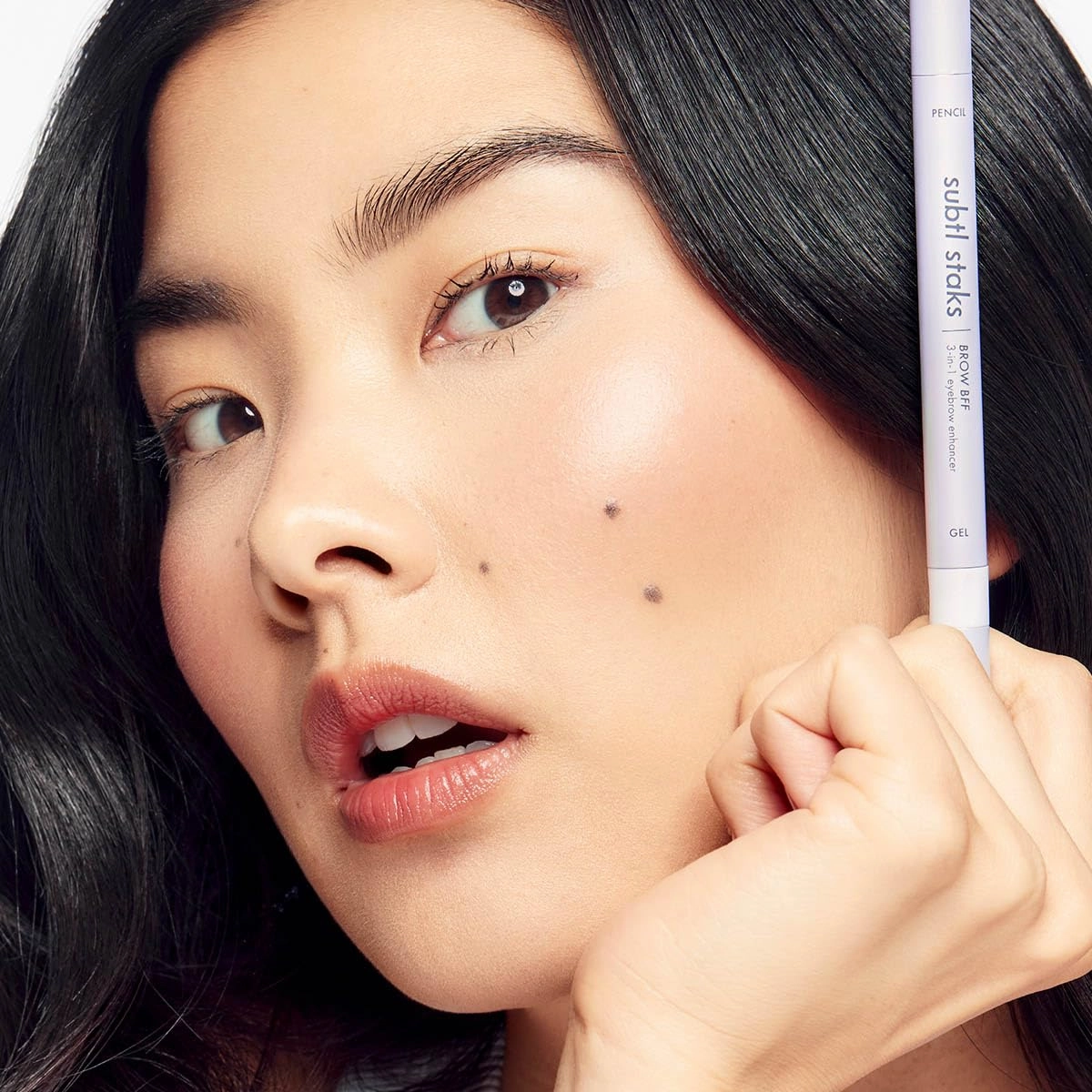3-in-1 Brow Pencil - Vegan, Smudge-Proof, with Spoolie Brush and Clear Gel - Best Eyebrow Pencil for Fluffing, Filling, and Setting Brows, Black