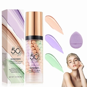 3 In 1 Primer For Face Before Makeup, 3 In1 Color Corrector Primer Facial Serum, Tone Adjusting Face Primers, One Step Color Corrector, Isolation Cream (A*1)