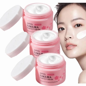 3-in-1 Tone Up Japan Sakura Essence Cream, Japanese Hydrating & Anti-Aging & Tone Up Face Skin Moisturizing