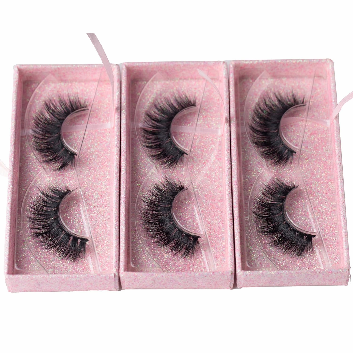 3 Packs Fluffy Long Thick Dramatic Look Handmade Reusable 3D Mink False Eyelashes D008