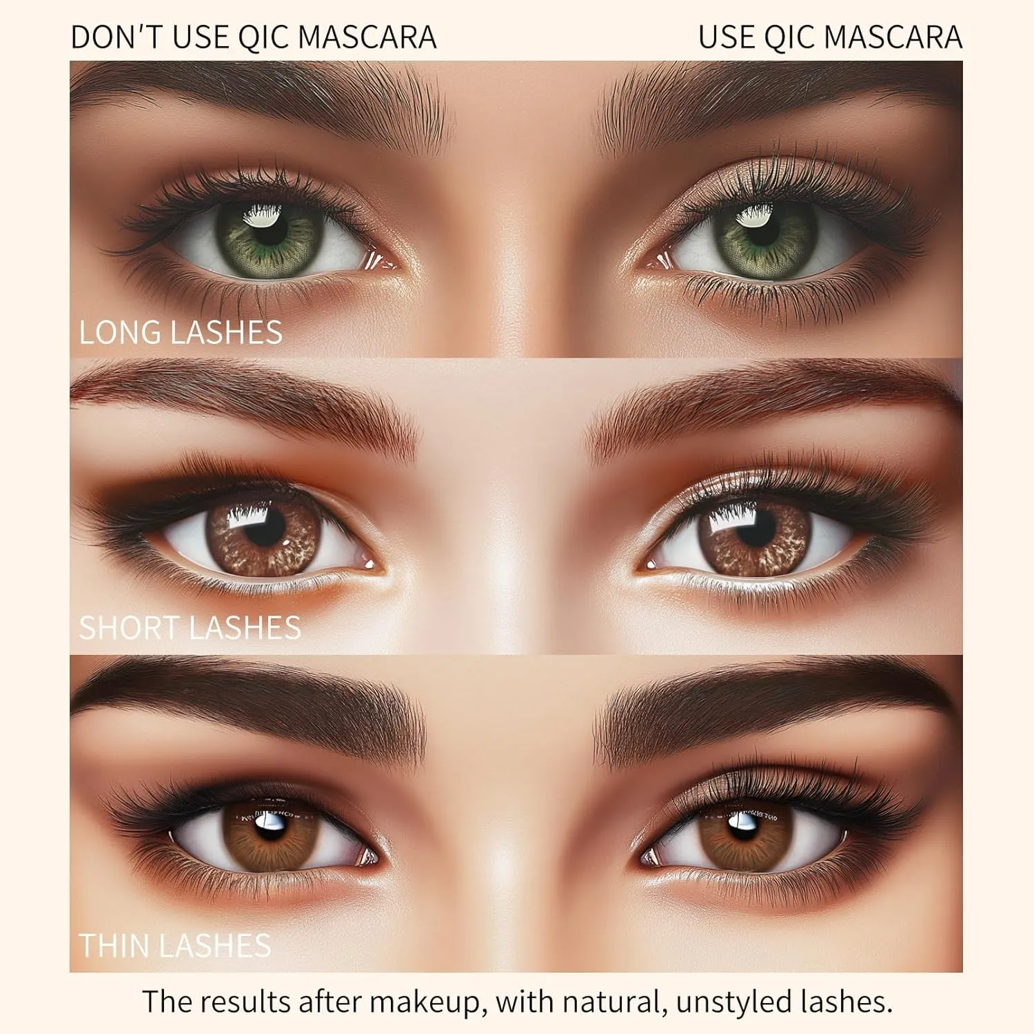 3D Waterproof Mascara Volume and length，Waterproof Mascara Black，High Heels Fiber Mascara，Lengthening Thickening and Smudge-Proof Eyelash Mascara (Black, 2PCS)